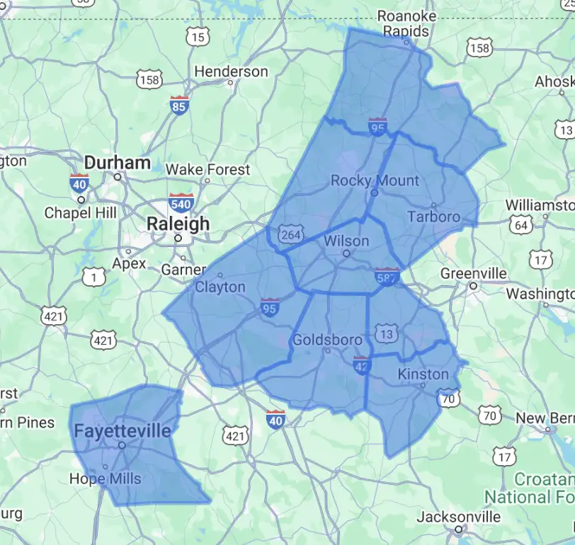 DC Tree Cutting Service Area Map